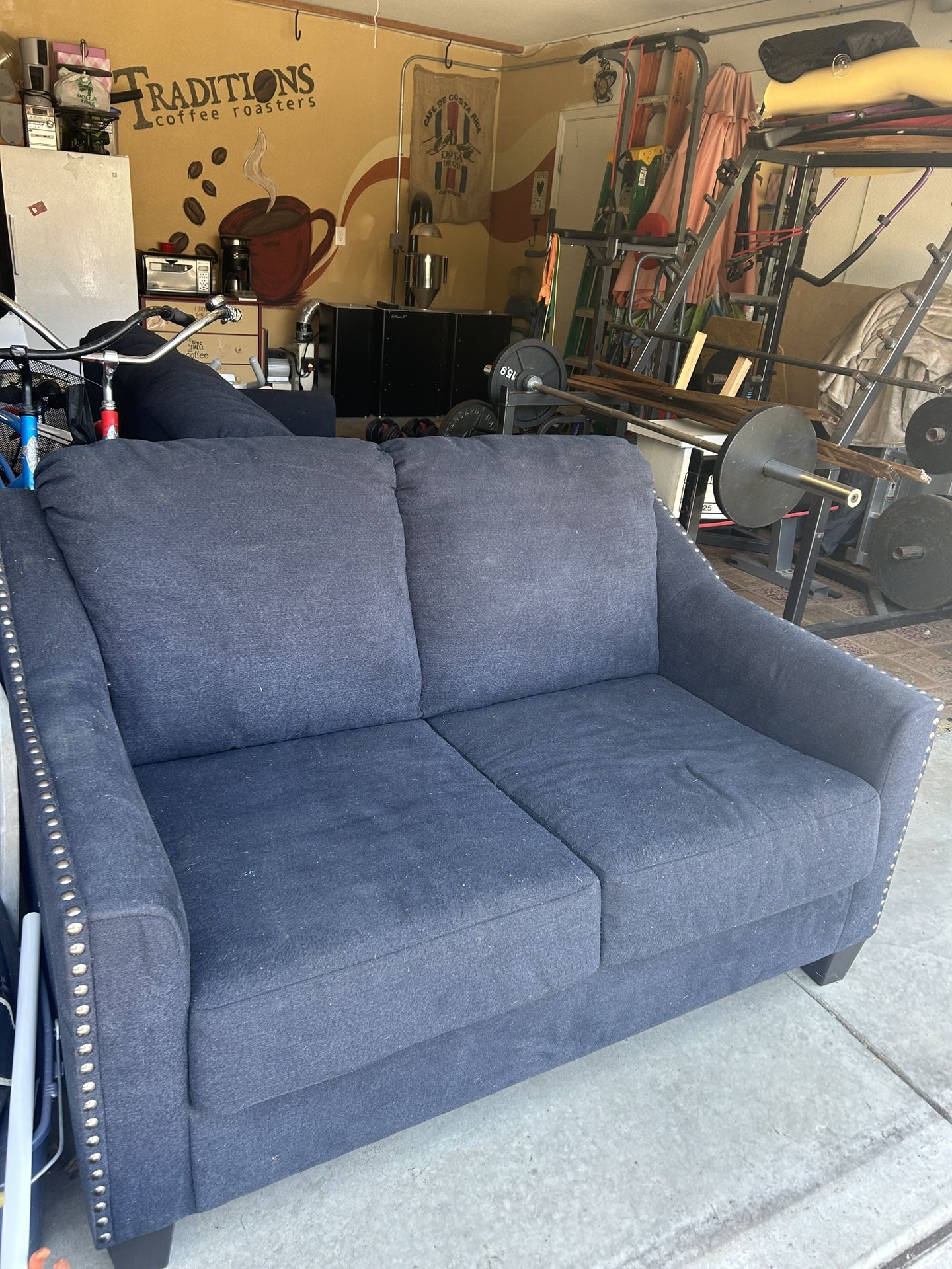 Dual Couch Dark Navy Blue