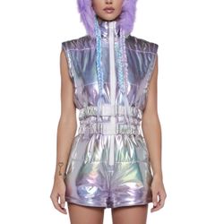 AURORA BEAM HOLOGRAPHIC SNOWSUIT - LAVENDER