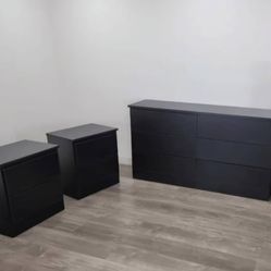 Dresser And 2 Nightstands - Cómoda Y 2 Mesitas De Noche 
