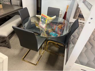 Round Glass Dining Table with 4 Chairs 😍💙🙏