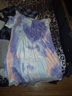Tie-dyed hooded nightgown or dress Xl