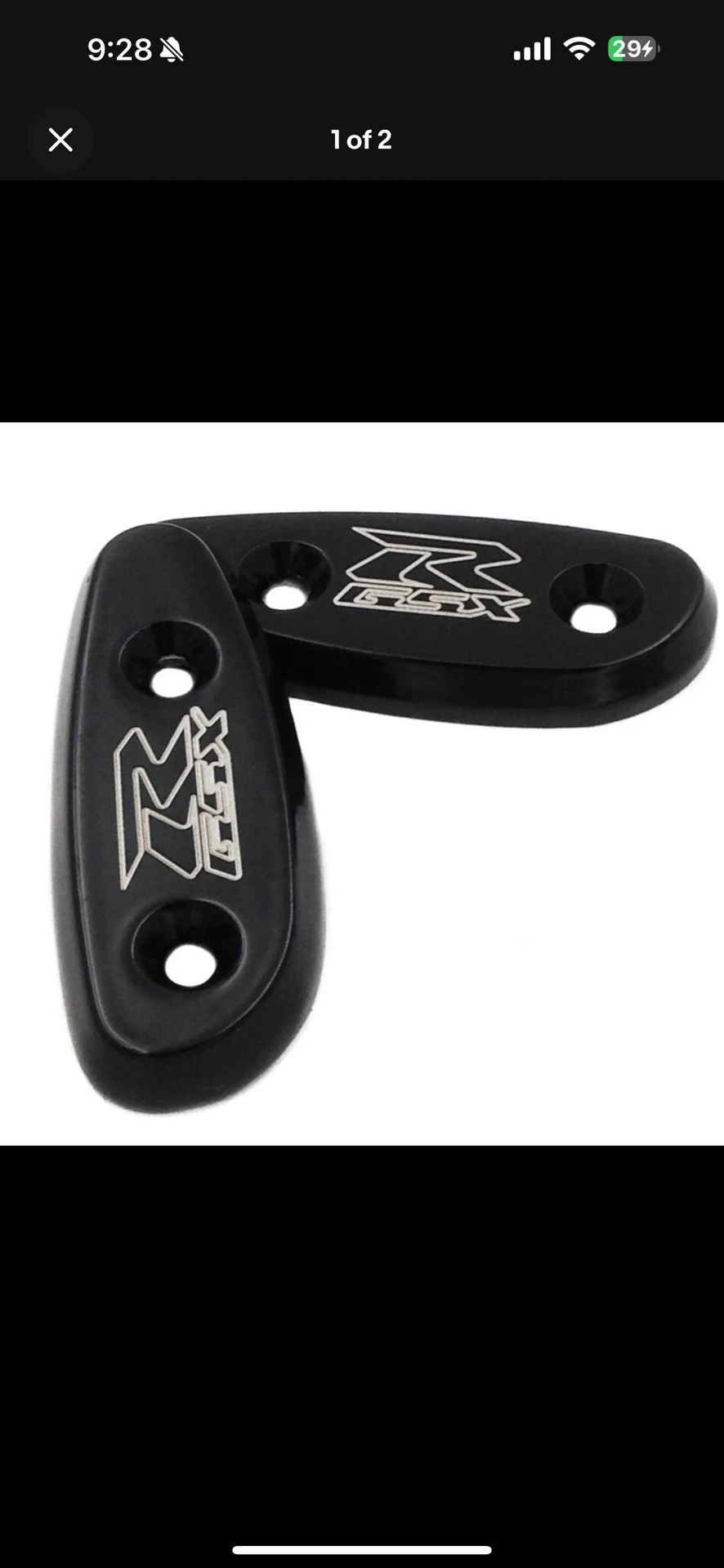 2001-2005 GSXR 600, 750, 1000 BLACK MIRROR BLOCCK OFF PLATES MODEL: MT222-009
