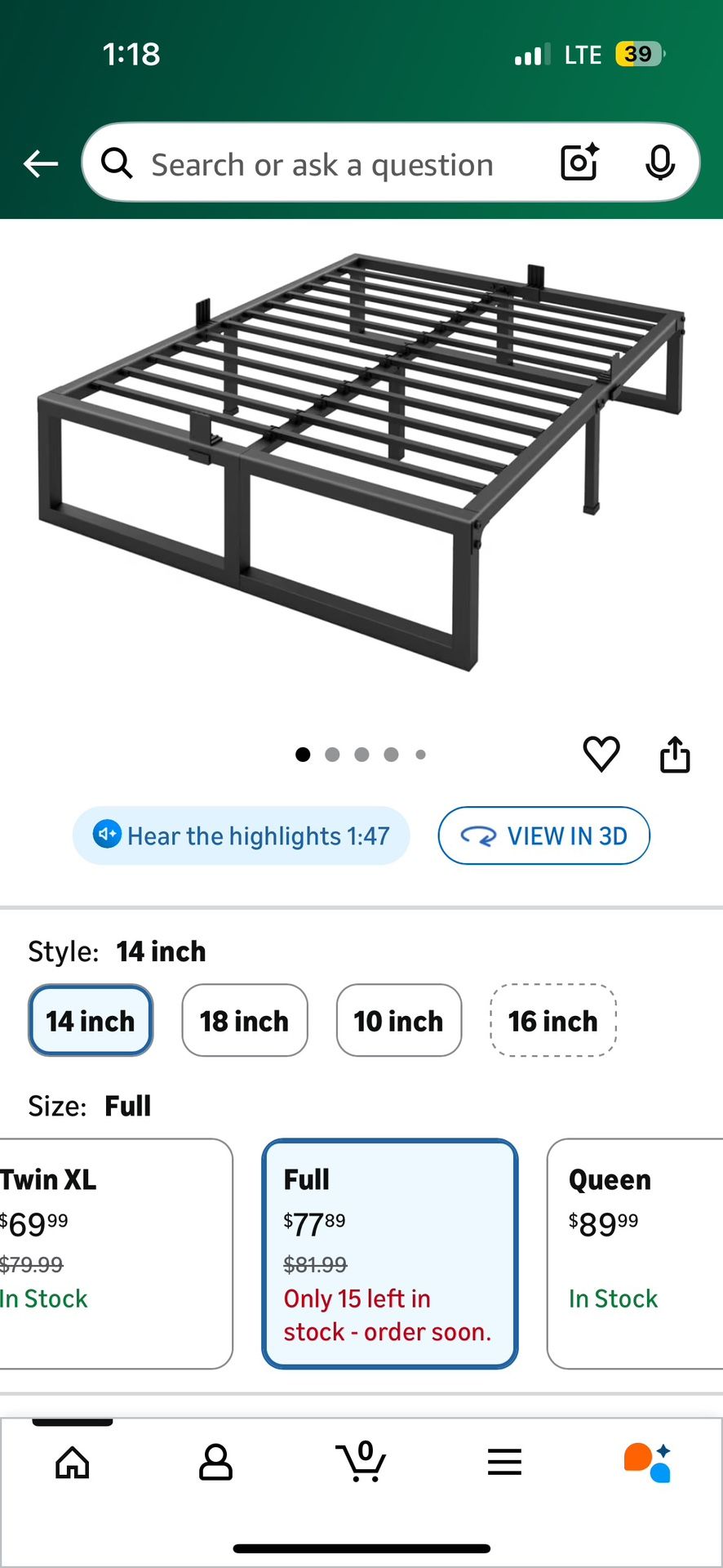 Full Bed Frame