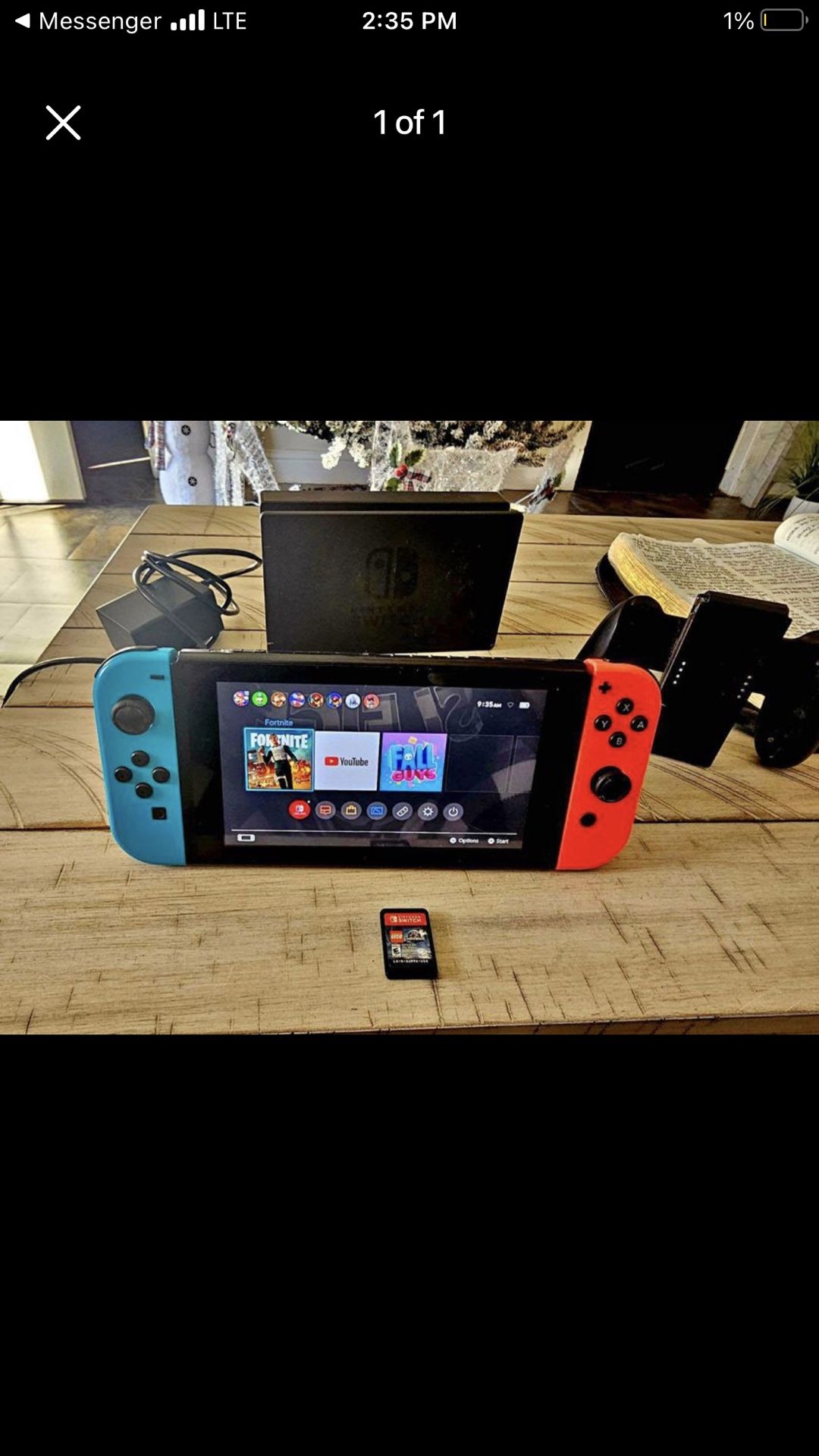 Nintendo Switch Comes With 1game And Tv Doc And All The Cords And Controllers 