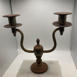 Antique Candelabra Brass And Marble 