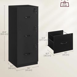 3-Drawer Vertical File Cabinet