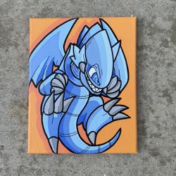 Yugioh Blue Eyes Toon Dragon Canvas Painting 