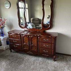 Dresser With Mirror And Night Stand