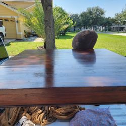 Nice Wood Table With One Chair. 