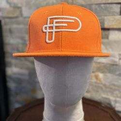 Men’s Orange/White Pass First Made In Chicago SnapBack Flat Bill Cap Hat #orangehat #orangecap #passfirst #passfirstcap #madeinchicago