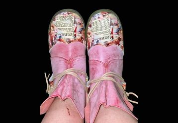 Pink Leather Lace-Up Ankle Boots