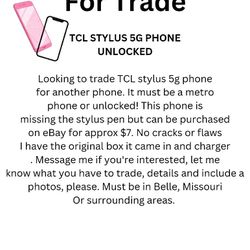 Unlocked TCL Stylus 5g For TRADE 