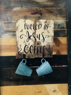 Rustic wood coffee decor