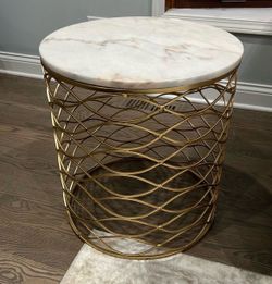 Marble and Gold End Table