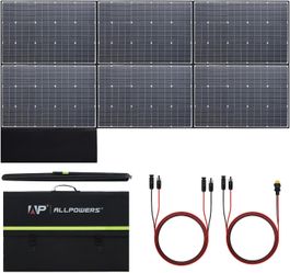 ALLPOWERS SP039 600W Monocrystalline Portable Solar Panel Waterproof IP67 RV Solar Panel Kit with 44V Output Foldable Solar Charger for Outdoor Advent