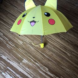 VTG 3D Pikachu Pokemon Umbrella Kids New