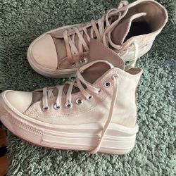 Beige High Knee Converse Size 5