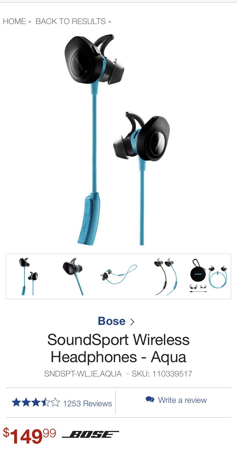 Bose SoundSport wireless Bluetooth headphones