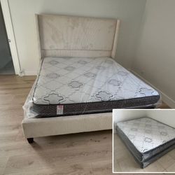 New Queen Size Mattress Regular with Box Spring Set Colchones Nuevos Queen Size Bed Set 