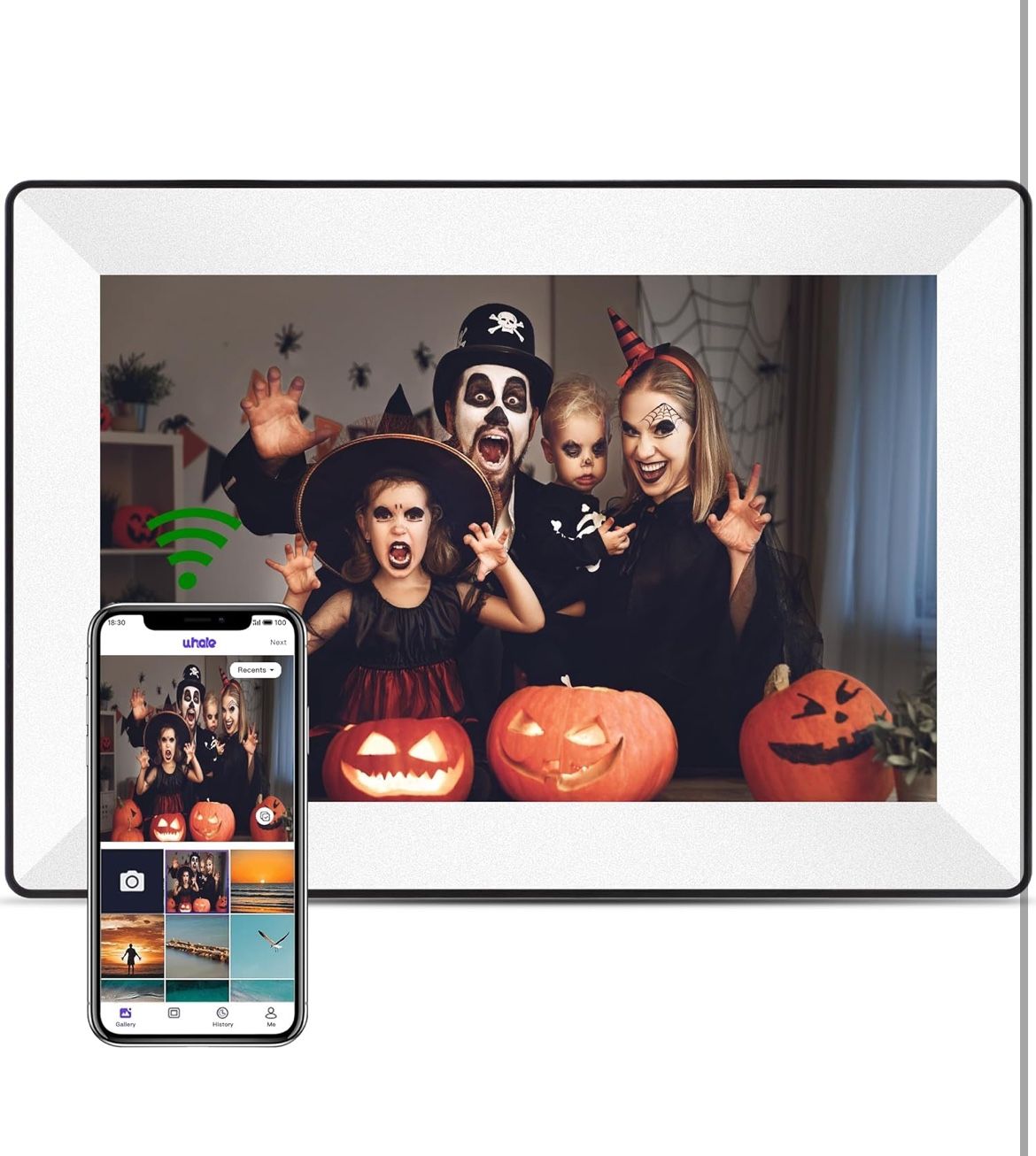 10.1 Inch Digital Picture Frame WiFi Smart Digital Photo Frame 16GB Free Storage 1280 * 800 IPS HD Touch Screen Picture Frame Share Photos/Videos Inst