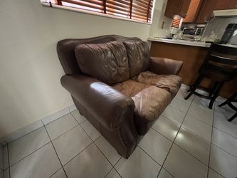 Sofa, Leather, Decent Condition