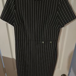 Banana Republic Black & White Pinstripe Sheath Dress – Size 14