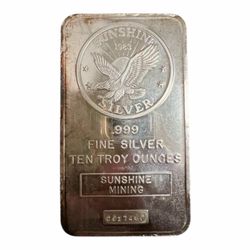 10oz Silver Bar with Serial Number