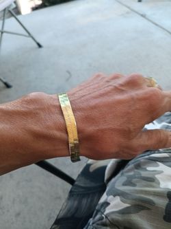 14k over 925 sterling herringbone bracelet