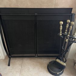 Fireplace cover & Fire Poker Set 