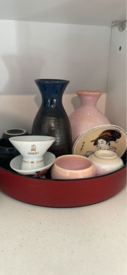 Japanese Sake Set with Tray