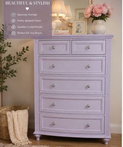 Lavender Tall Dresser | Cute Bedroom Dresser