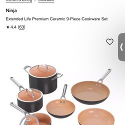 Ninja Extended Life Premium Ceramic 9-Piece Cookware Set