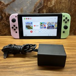 Nintendo Switch HAC-001 (-01) Console with Pink & Green Joy‑Cons Like New!!Nintendo,Nintendo Switch,Nintendo Switch Console,