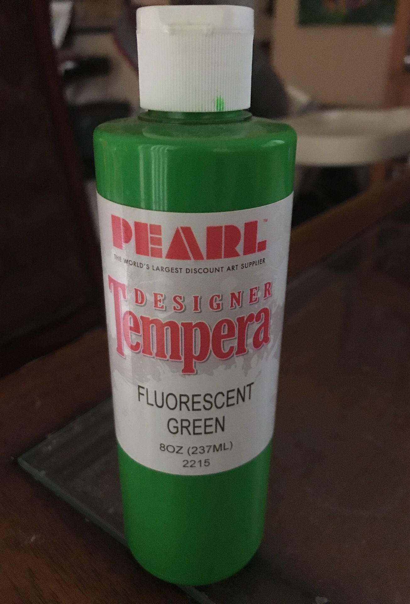 Pearl designer tempera paint flour scent green 8 oz bottle