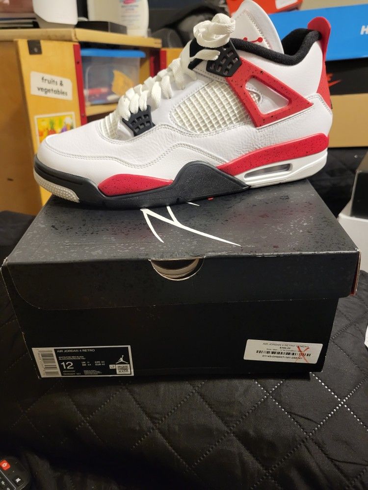 Jordan Red Cement 4  Sz 12