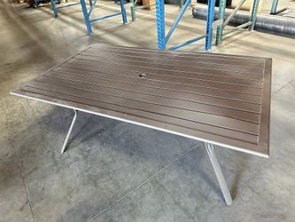 66” x 39.5” Outdoor Dining Table with Umbrella Holder