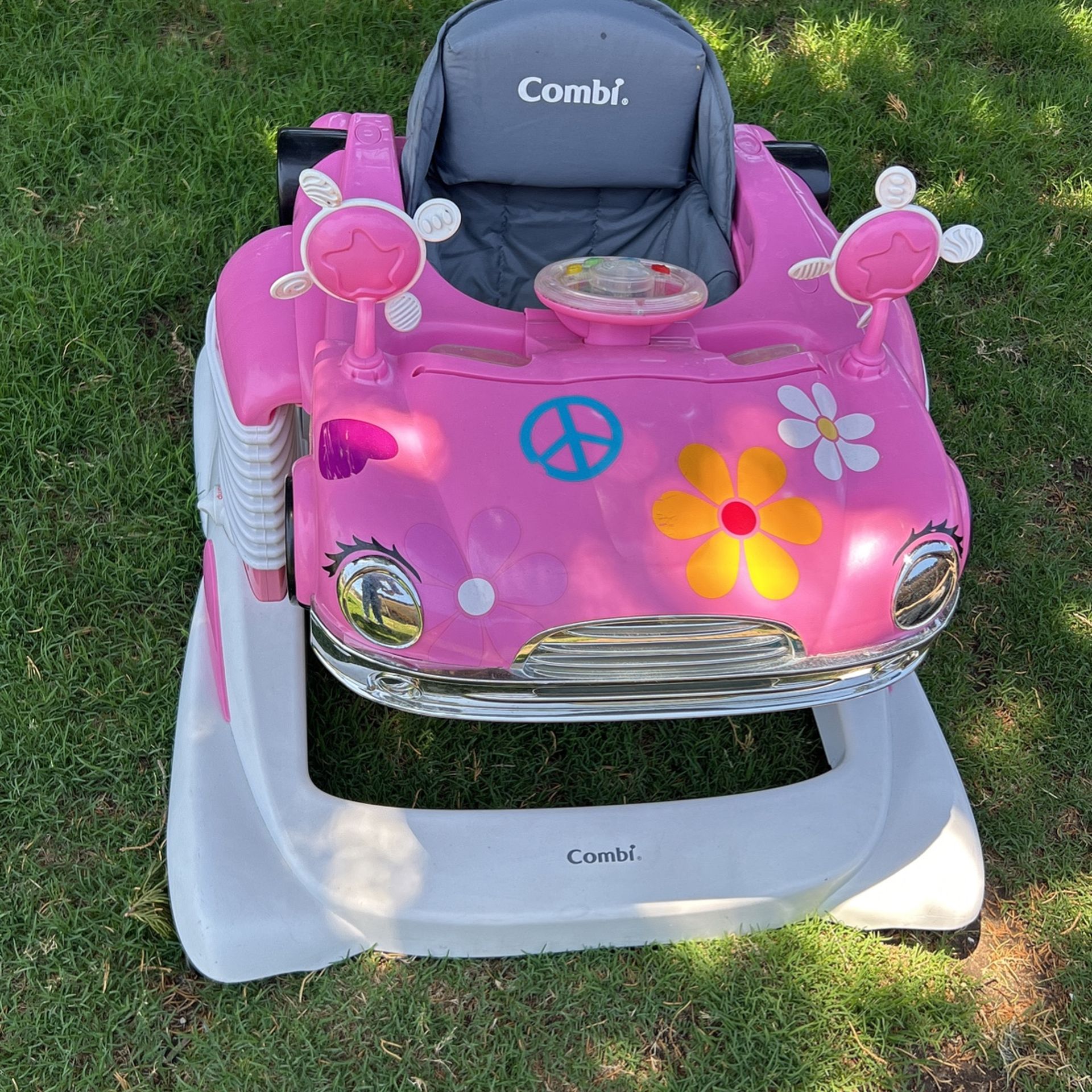 Combi Car Baby Walker Pink Retro