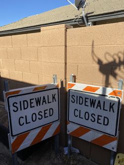 Sidewalk Closed Signs