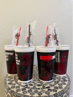 7-Eleven Limited Edition Deadpool 2 Slurpee Cups with Straws Set