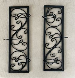 2Pcs Metal Hanging Wall Candle Sconce Holders