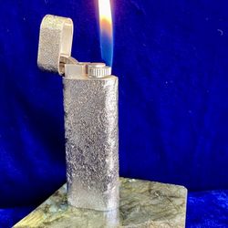 Vintage Brushed Silver Cartier Lighter Super Mint Condition Works 1 Year Warranty 