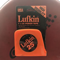 Lufkin 1” x 25’ Power tape measure high visibility orange