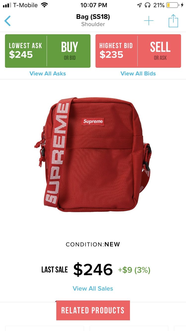 Supreme Shoulder Bag SS18 (Red)