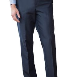 Men's flat-front dress pant in a washable wool fabric. Perfect for hotel, security or transit image