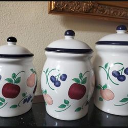 Princess House Set Of 3 Canisters Large, Medium & Small