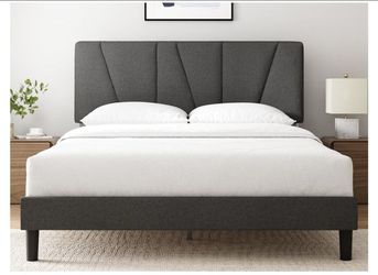 King size Bed Frame + 12" Hybrid Mattress + Top Cover