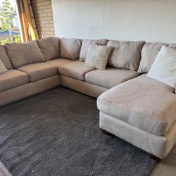Beige Sectional Sofa Couch Sala 