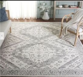Safavieh 8x10 Wool Rug Ivory and Grey