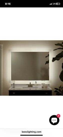 Led mirror frameless