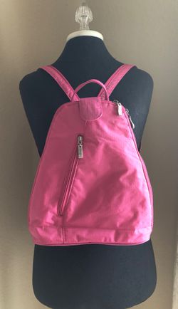 Baggallini urban backpack bag sling pink